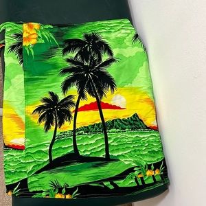 Rima Green Palm Trees Sarong Skirt